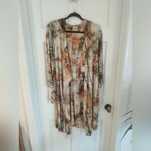 Festival hooded tie dye cardigan